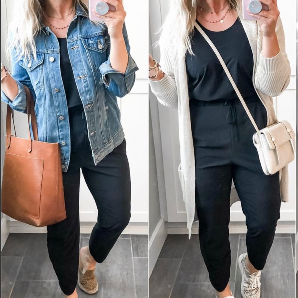 Black Jumpsuit similar to AE Track Jumpsuit